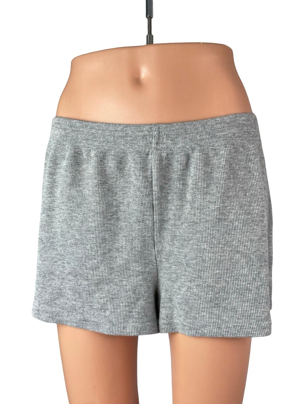 Aritzia Sunday Best Women's Gray High Rise Waffle Knit Thermal Lounge Shorts L